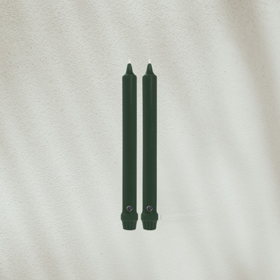 10&quot; Classic Taper Candles, Evergreen - Set of 2
