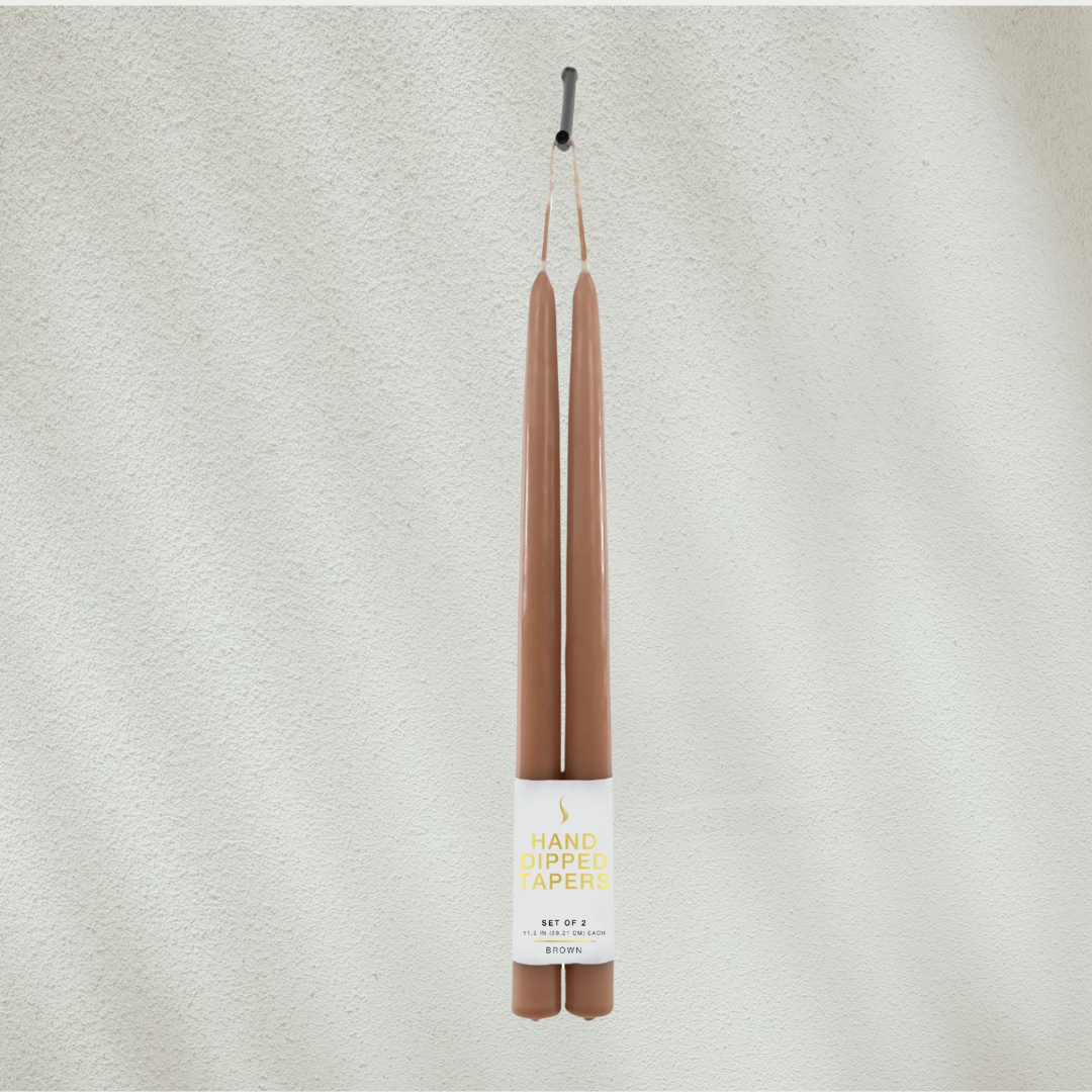 12&quot; Joint Wick Taper Candles, Brown