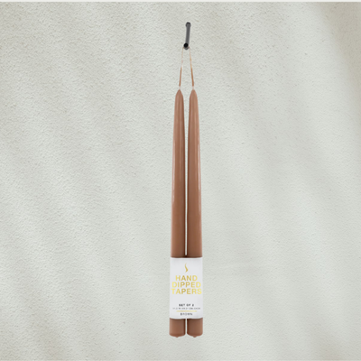 12&quot; Joint Wick Taper Candles, Brown