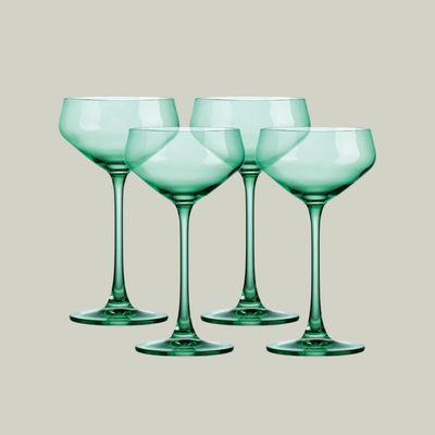 Coupe Glasses, Green