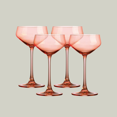 Coupe Glasses, Coral