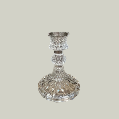 Crystal Clear Glass Candle Holder
