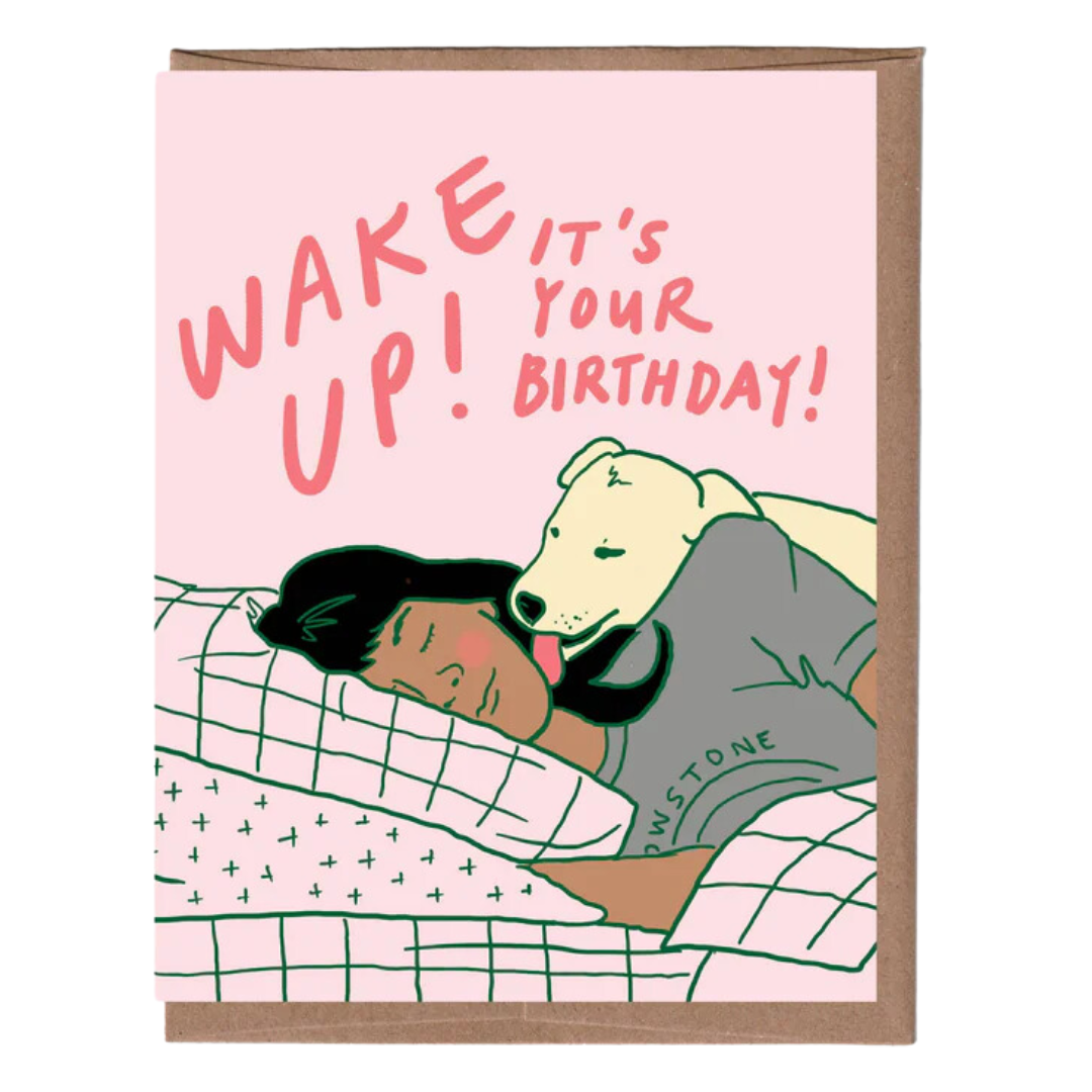 Wake Up Dog Birthday Card