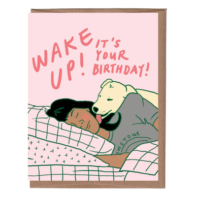 Wake Up Dog Birthday Card
