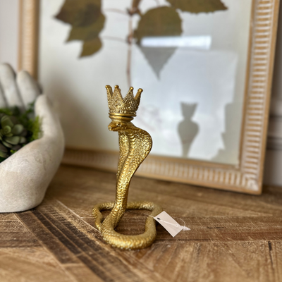 Golden Snake Resin Candle Holder 