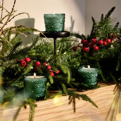 Noble Fir Garland Boxed Pedestal Candle - 2.5 oz