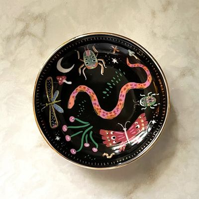 Midnight Garden Porcelain Trinket Dish