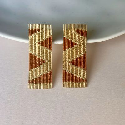 Ochre Wire and Cord Ines Earrings