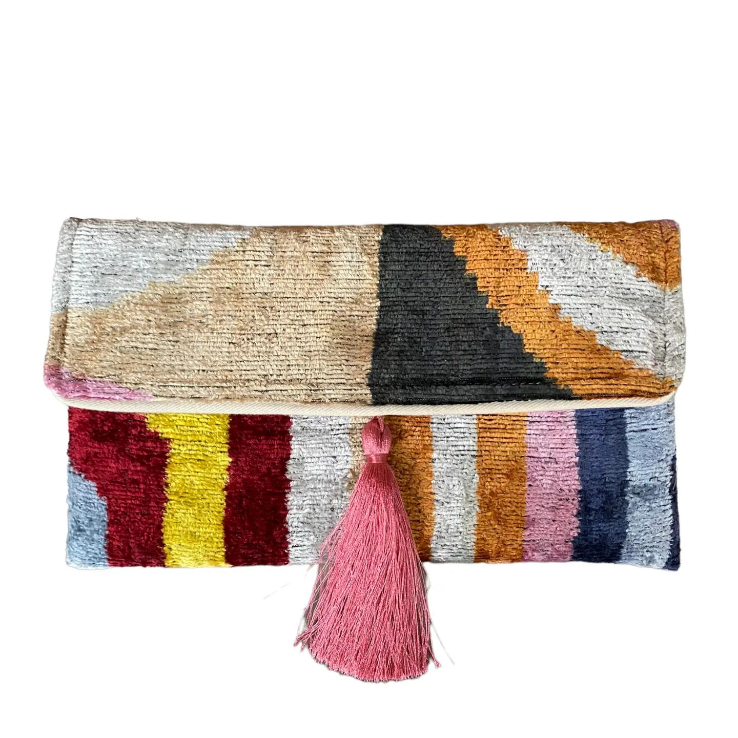 Silk Velvet Ikat Clutch,  Mod