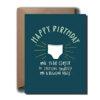 Adult Diapers Birthday Card