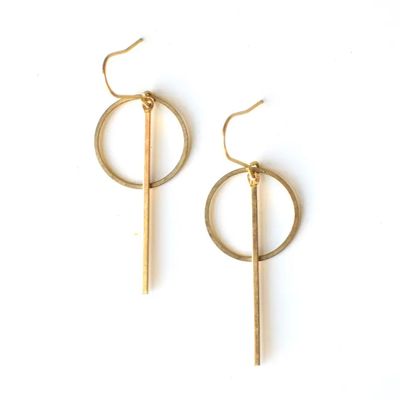Brass Axis Earrings