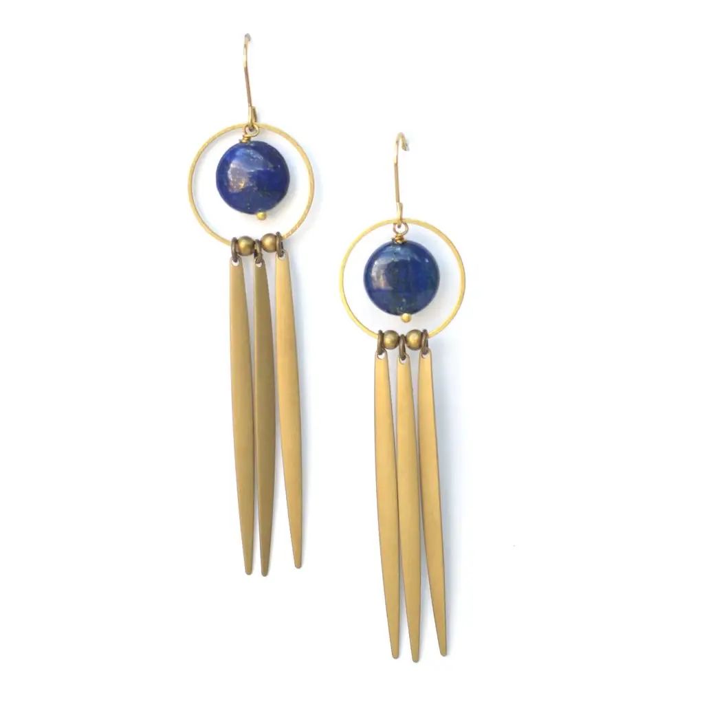 Dream Catcher Earrings, Lapis Lazuli