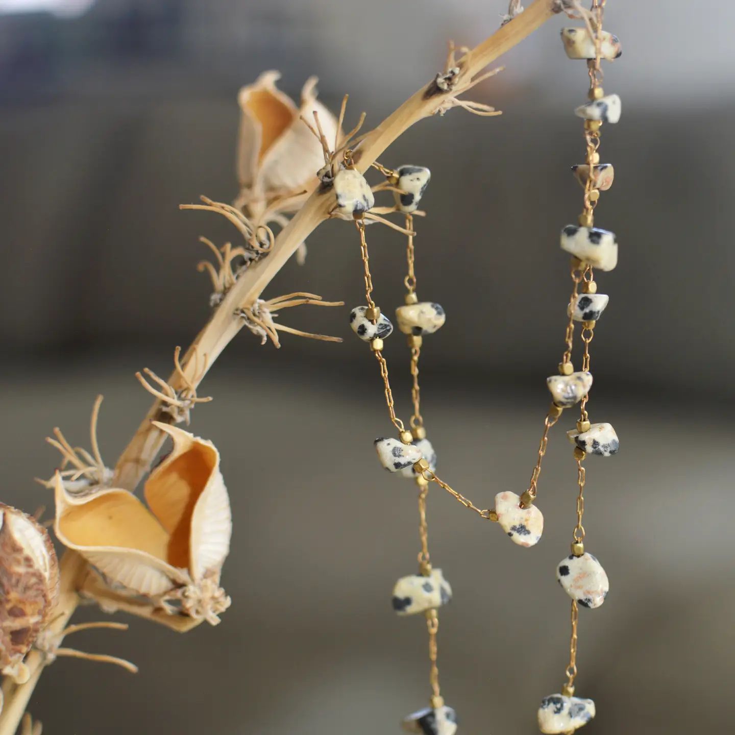 Gemma Necklace, Dalmation Jasper