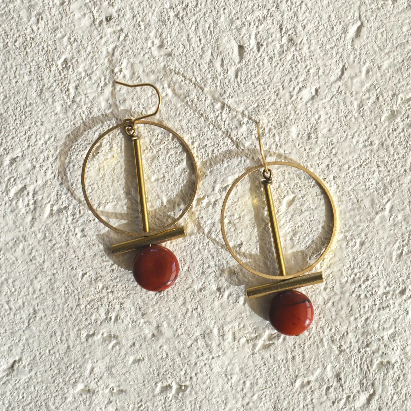 Shelton Earrings, Red Jasper