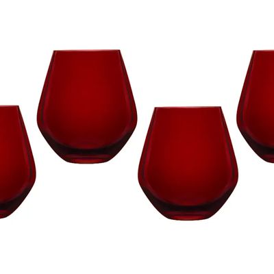 Meridian Stemless Glasses, Red