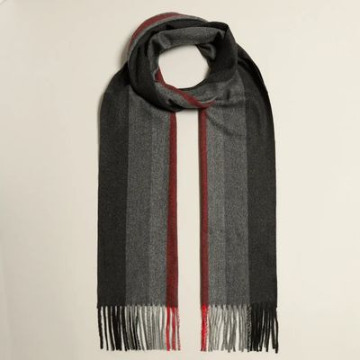 Plaid Herringbone Lightweight Cashmere Feel Scarf