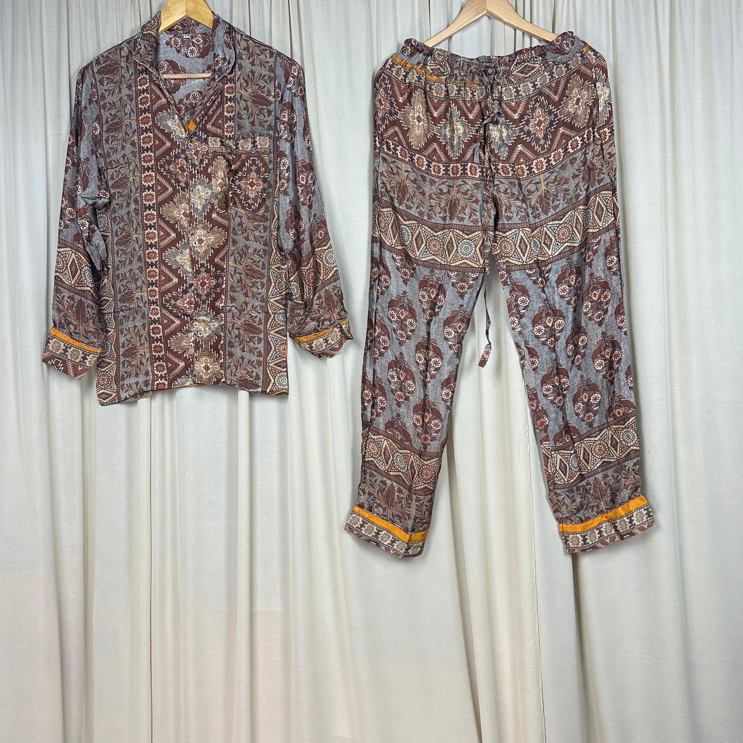 Upcycled Silk PJ Set No. 17 - S/M