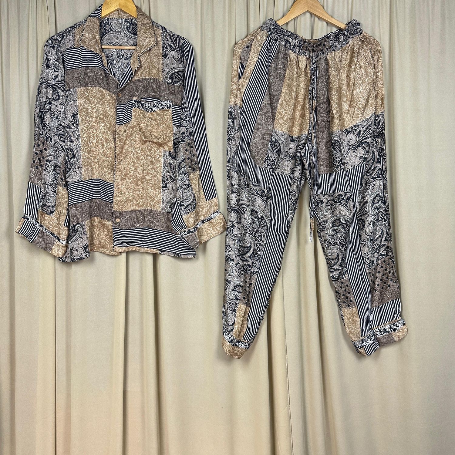 Upcycled Silk PJ Set No. 9 - S/M