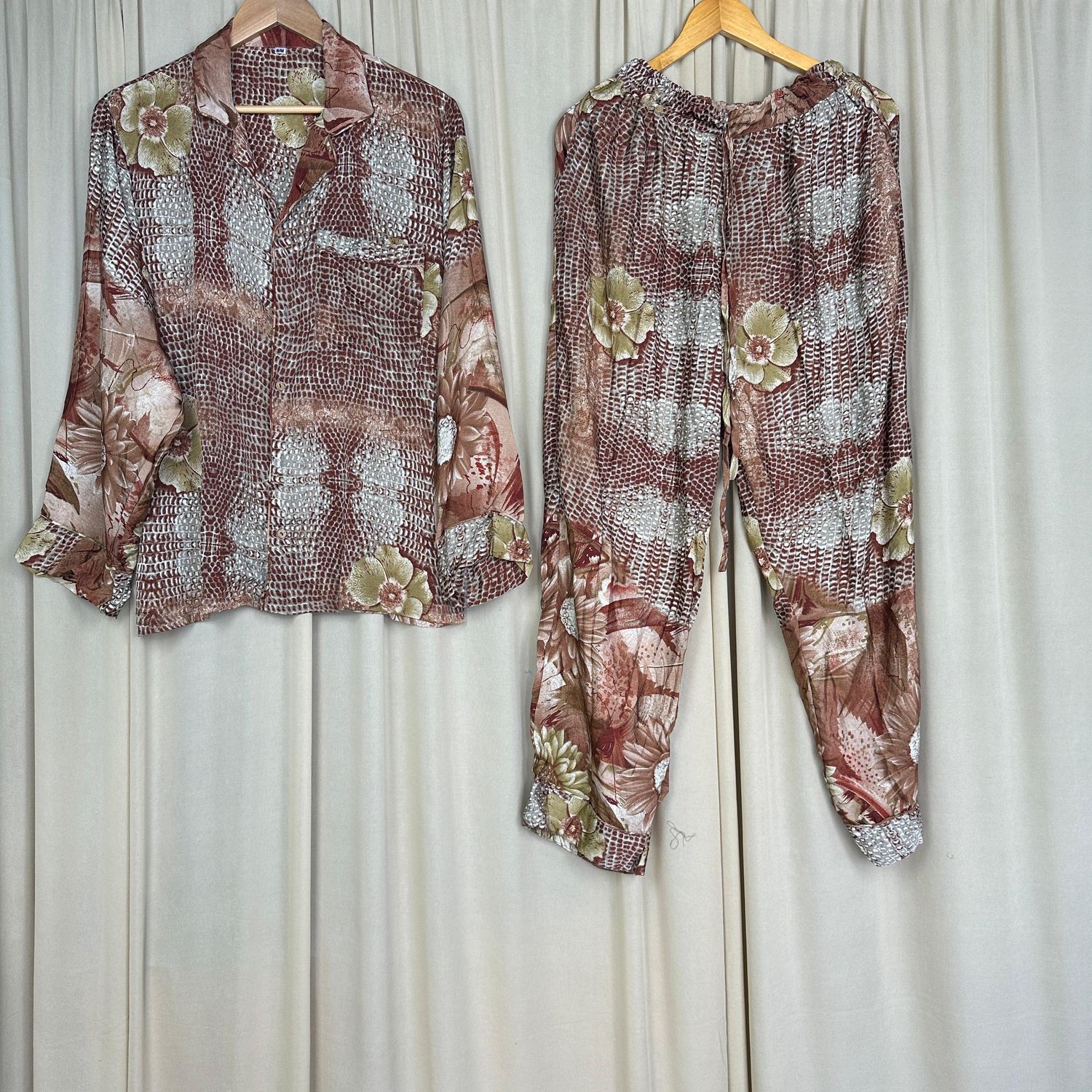 Upcycled Silk PJ Set No. 28 - S/M
