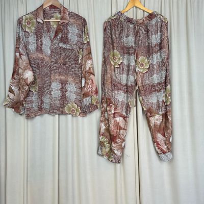 Upcycled Silk PJ Set No. 28 - S/M