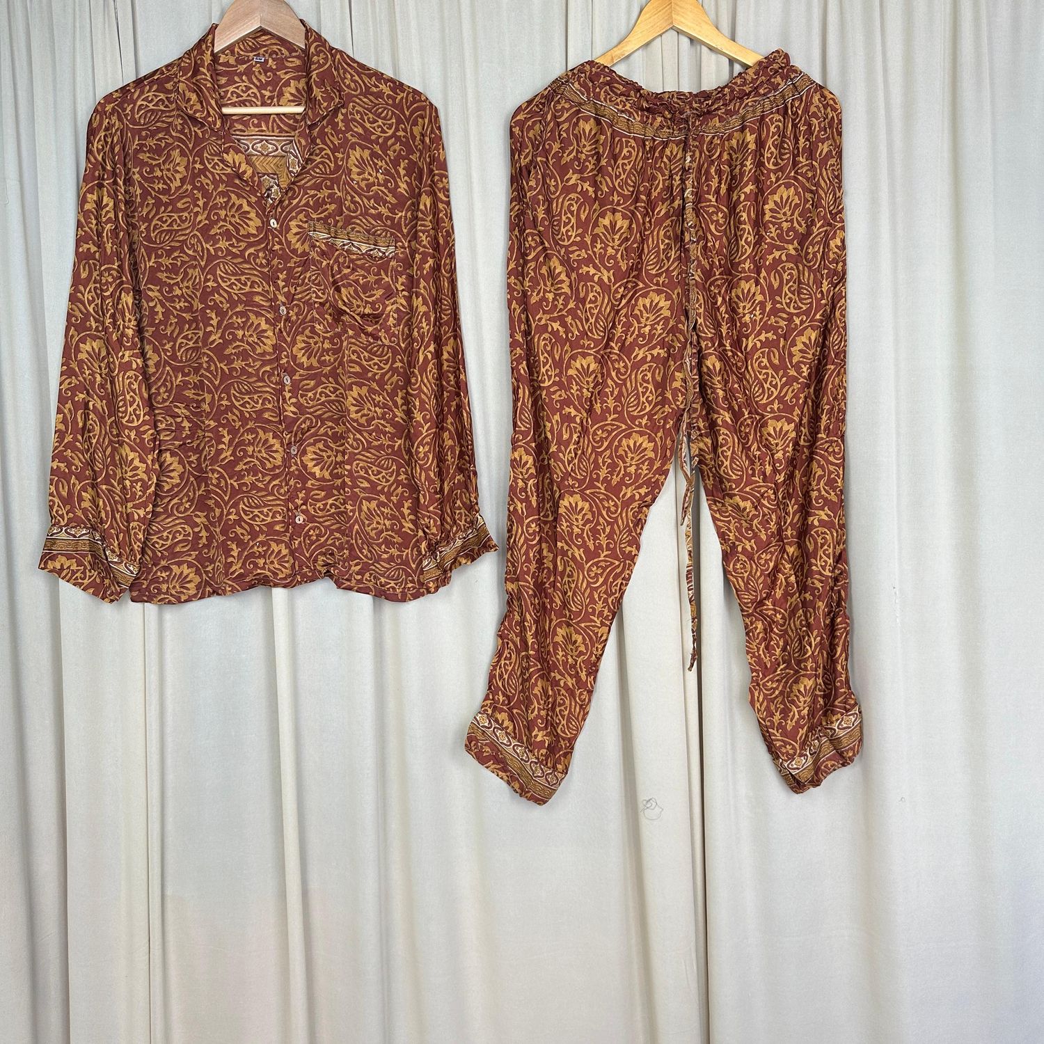 Upcycled Silk PJ Set No. 30 - S/M