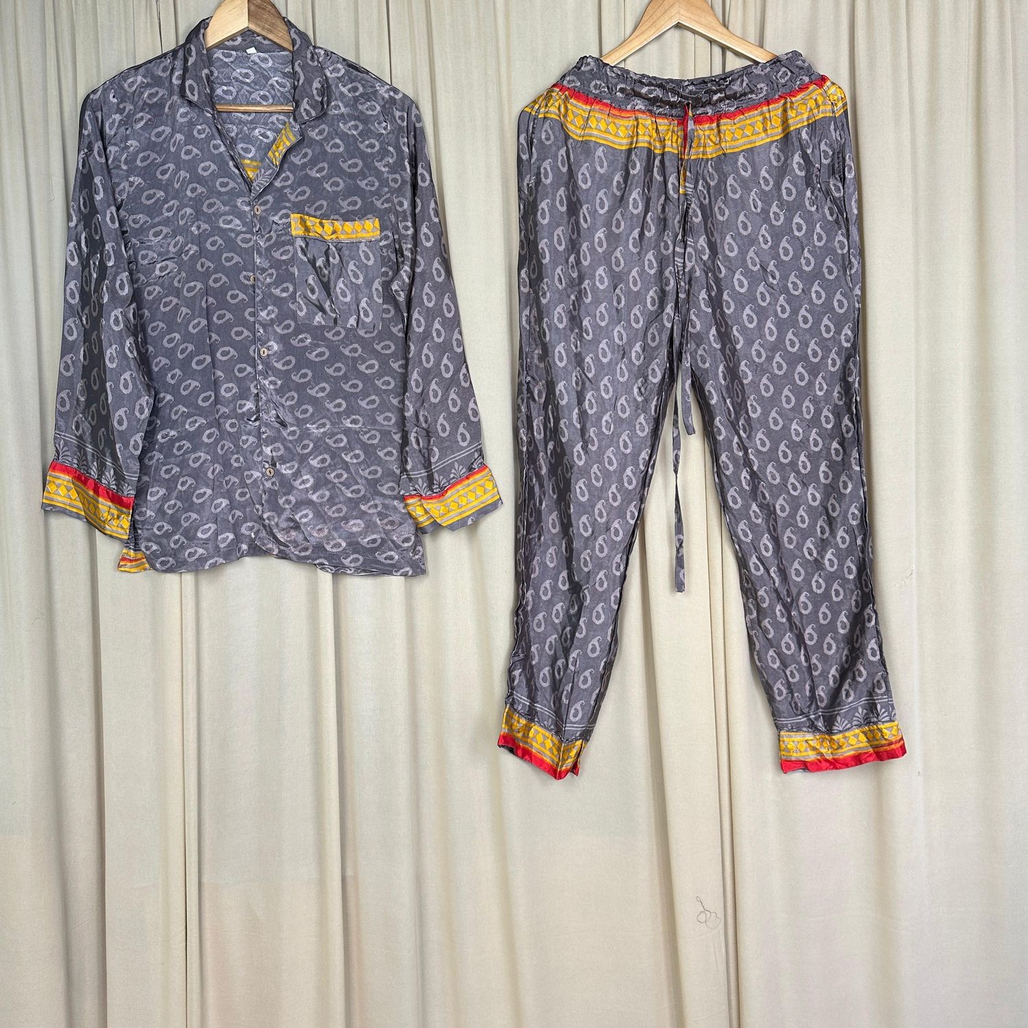 Upcycled Silk PJ Set No. 31 - S/M