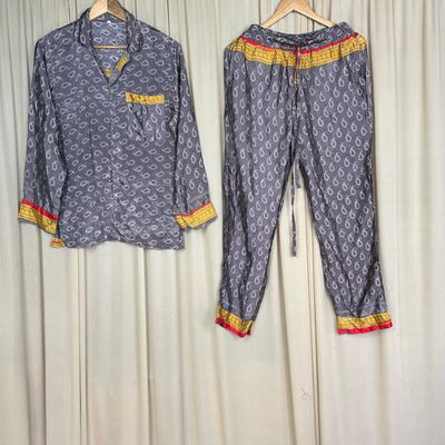 Upcycled Silk PJ Set No. 31 - S/M