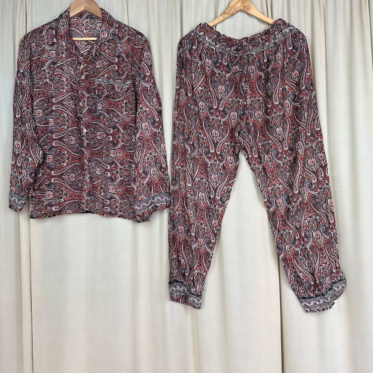 Upcycled Silk PJ Set No. 8 - L/XL