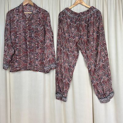 Upcycled Silk PJ Set No. 8 - L/XL