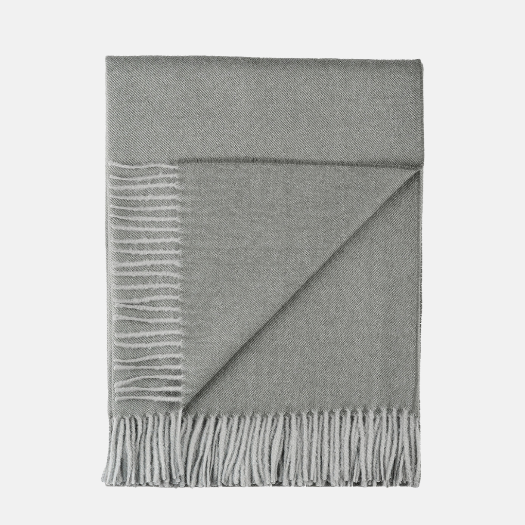 100% Baby Alpaca Throw, Iron Ore