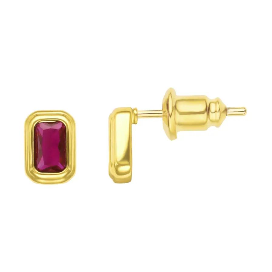 Clementine Ruby Bezel Studs