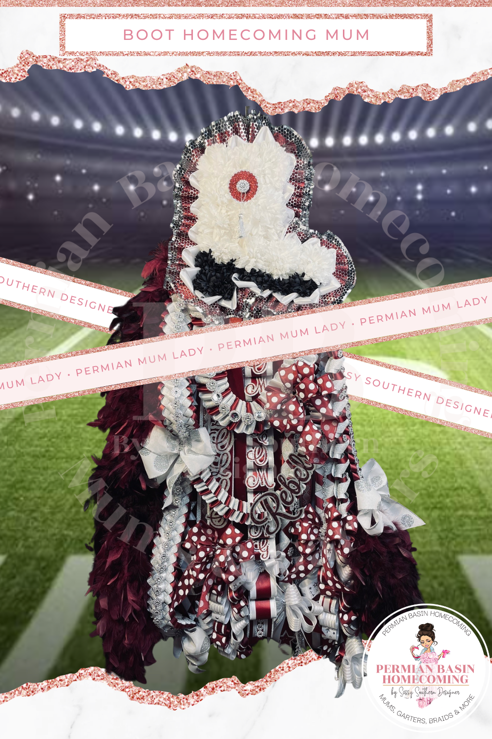 Boot Shaped Homecoming Mum Boot Shaped Homecoming Mum
