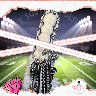Panther Black &amp; White Sash Mum​(7EOG)