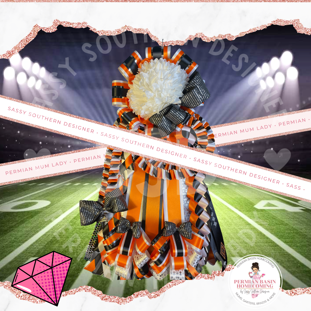 Orange Black &amp; White American Garter (51EOG)