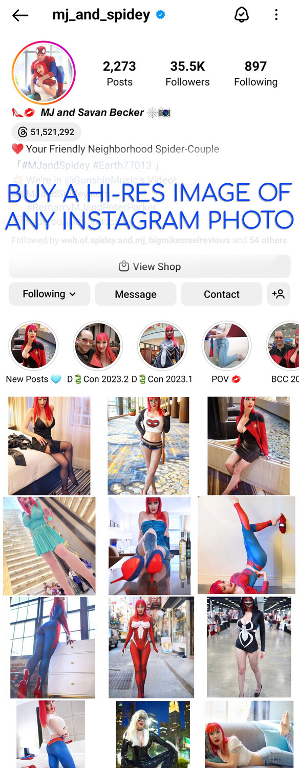 Order Hi-Res Images of ANY Instagram Cosplay Photo!