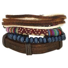 Unisex Leather Bracelet Set