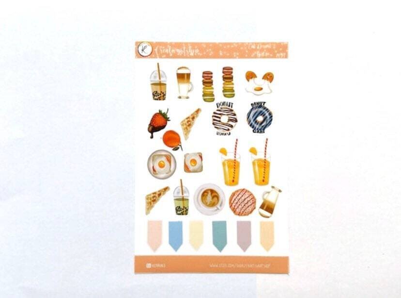 Breakfast Sticker Sheet for Planner & Bullet Journal Stickers  Standard  Matte or Weatherproof – Creativart Studio – Colored Pencils Art –  Watercolor Painting