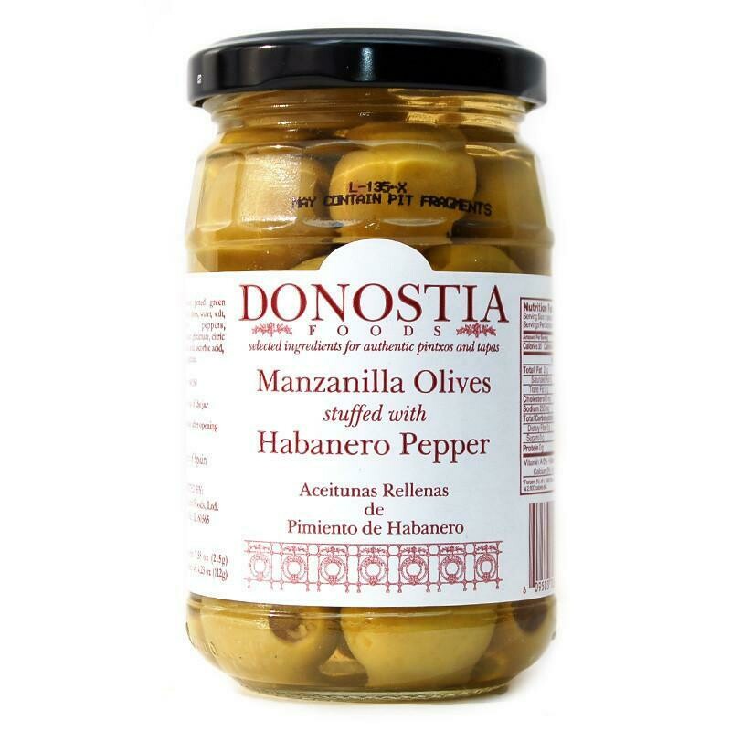 Donostia Manzanilla Olives Stuffed w/ Habanero Peppers