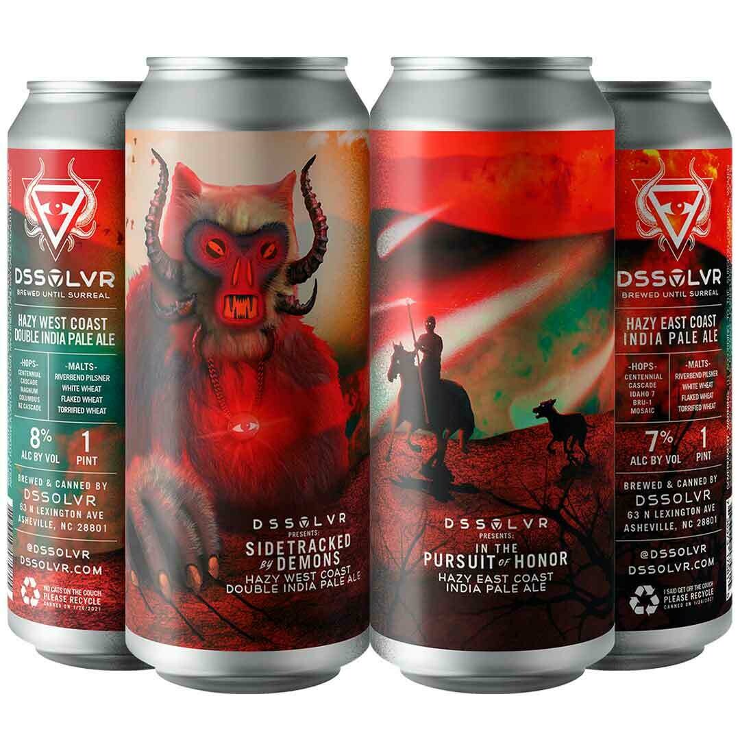 DSSOLVR Mix 4pk IPA In Pursuit of Honor & Sidetracked by Demons