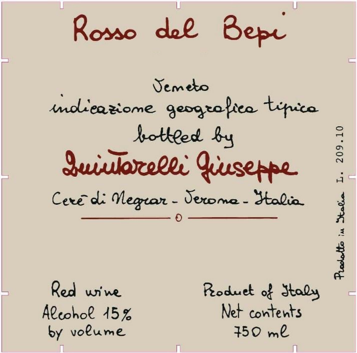 2010 Giuseppe Quintarelli Rosso del Bepi Veneto IGT