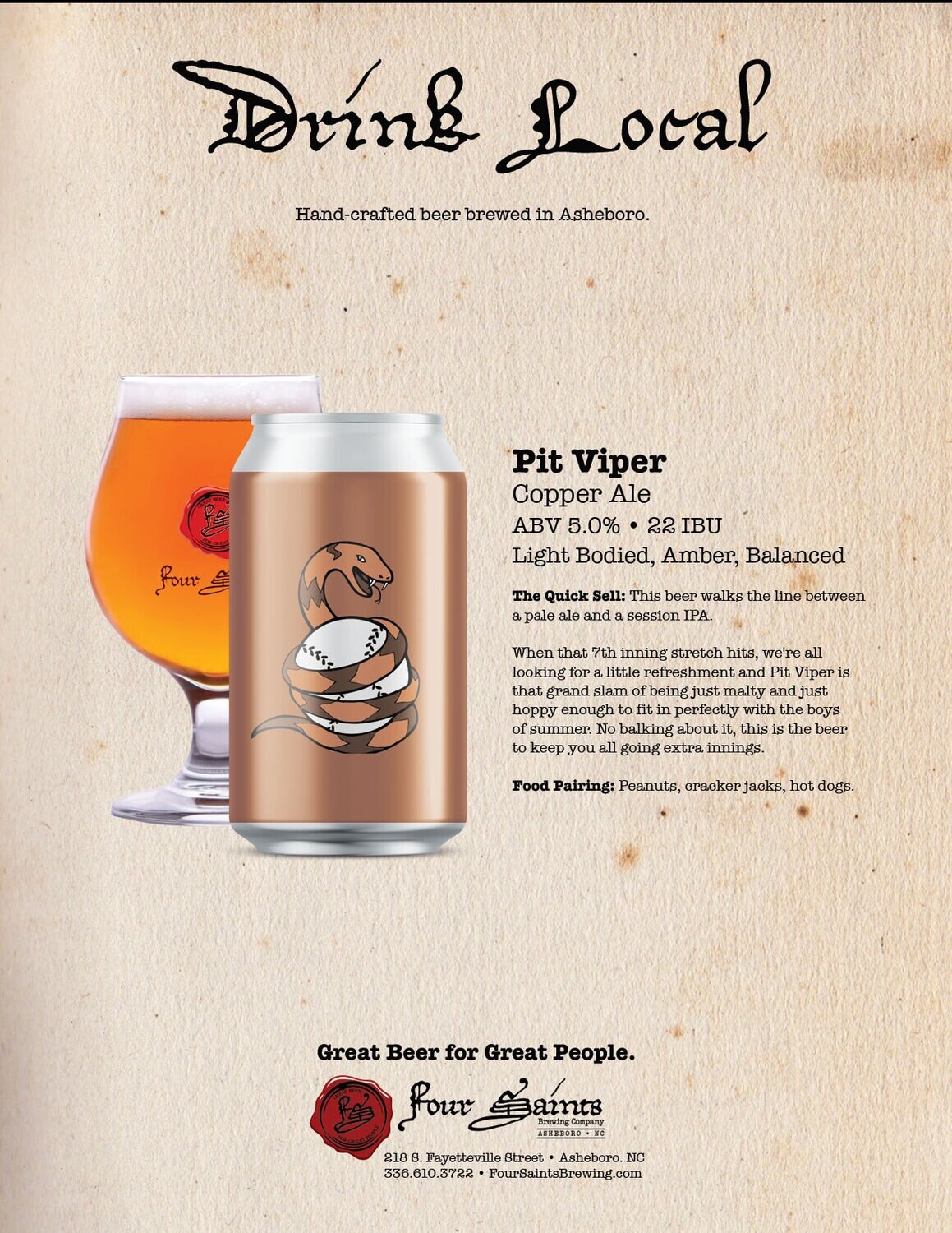 Four Saints Pit Viper Copper Ale 6pk