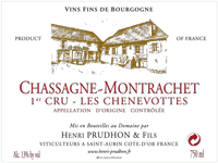 Henri Prudhon 2018 Chassagne Montrachet Les Chenevottes 1er Cru