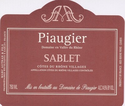 PIAUGIER 2019 Cotes du Rhone Villages-Sablet Rouge