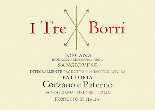 Corzano e Paterno 2018 I Tre Borri Toscana IGT Rosso