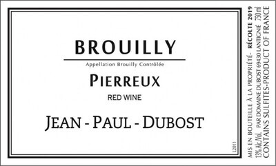 Domaine Dubost 2019 Pierreux Brouilly