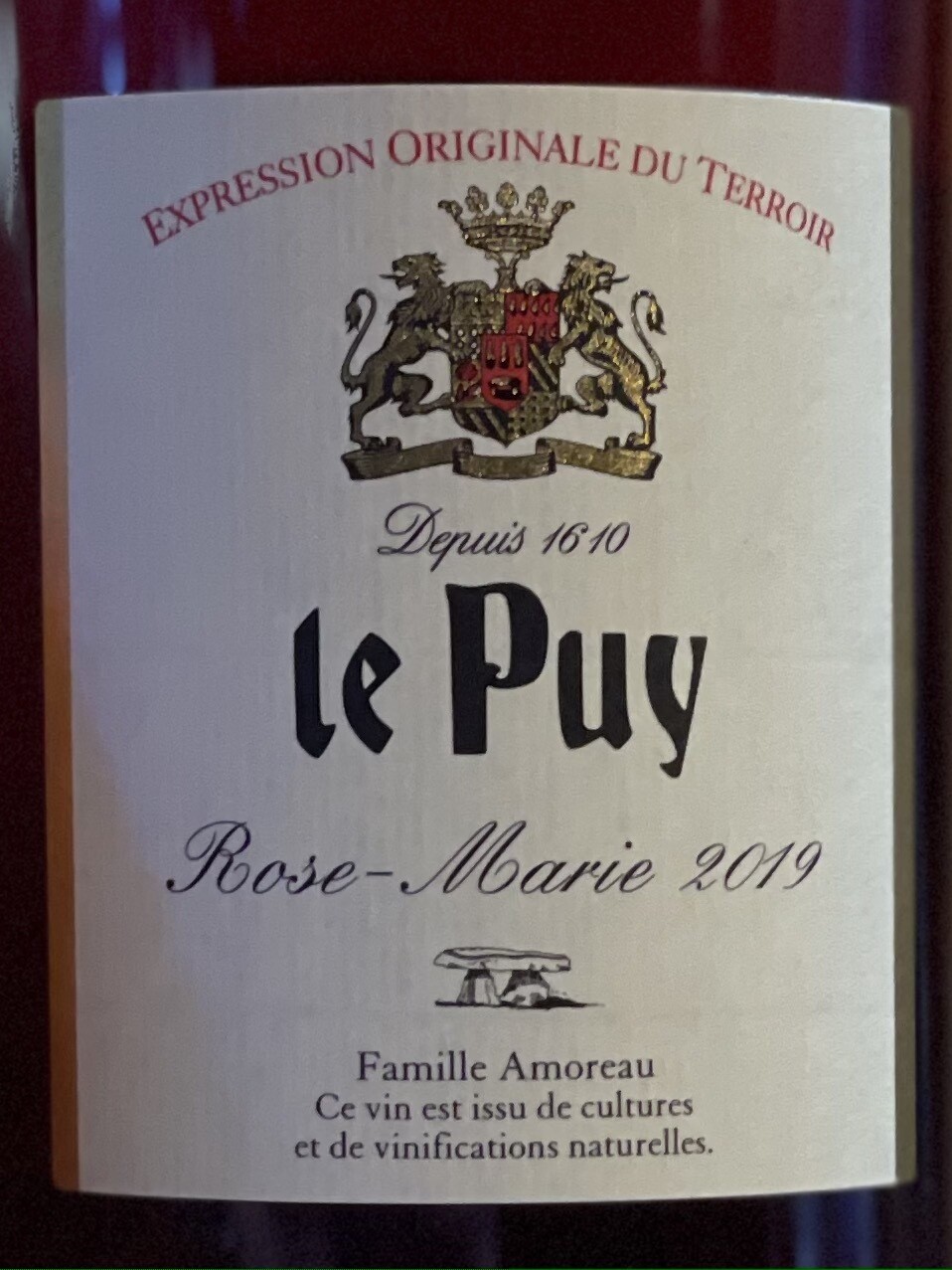 Chateau Le Puy 2019 “Rose-Marie”