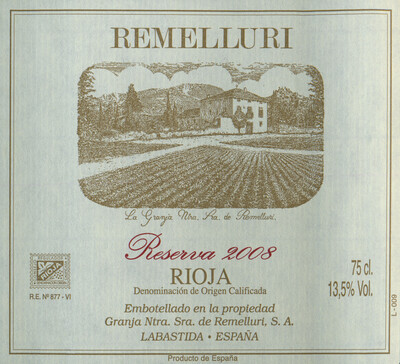 Remelluri 2008 Rioja Reserva Library Release