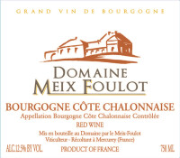 2018 Domaine Meix Foulot Bourgogne Côte Chalonnaise
