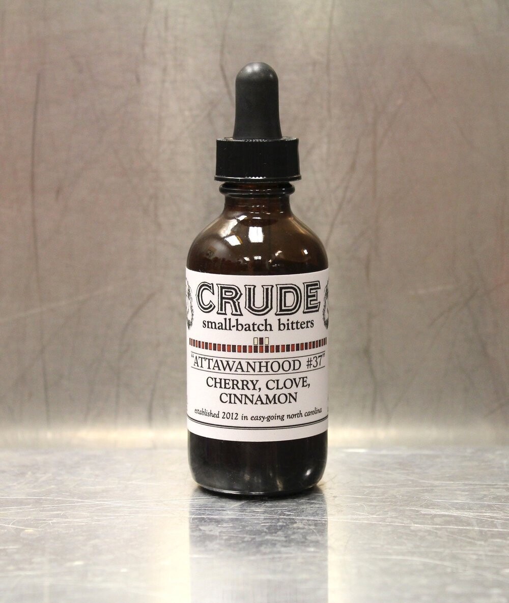 Crude "Attawanhood #37" bitters (cherry-clove-cinnamon)