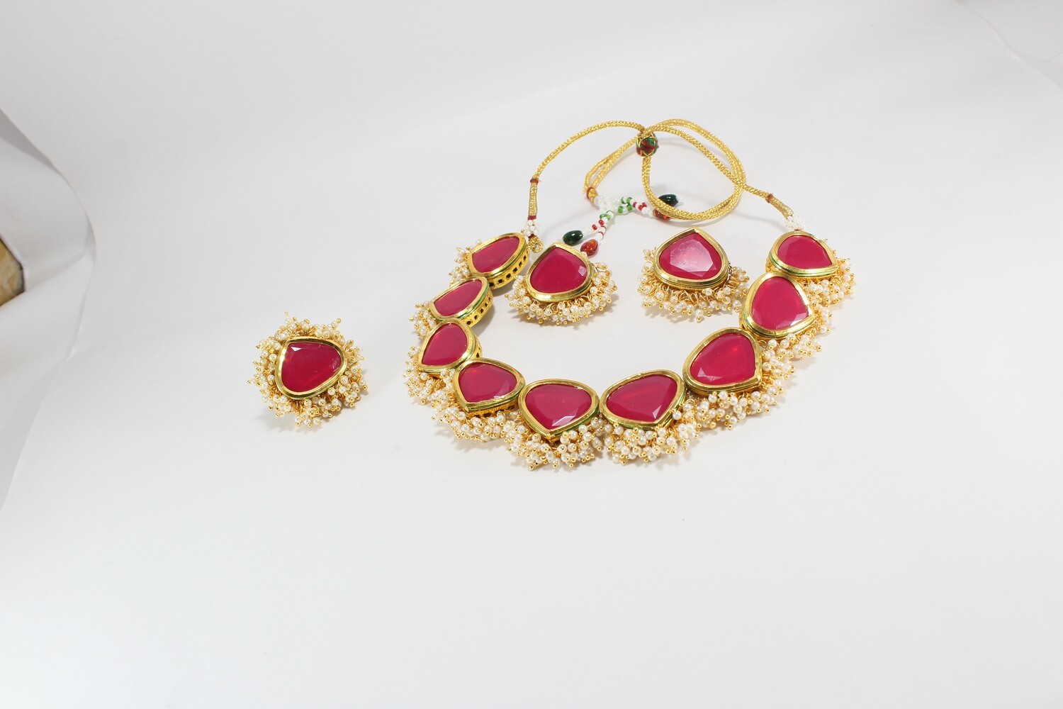 Pink Kundan Necklace Set